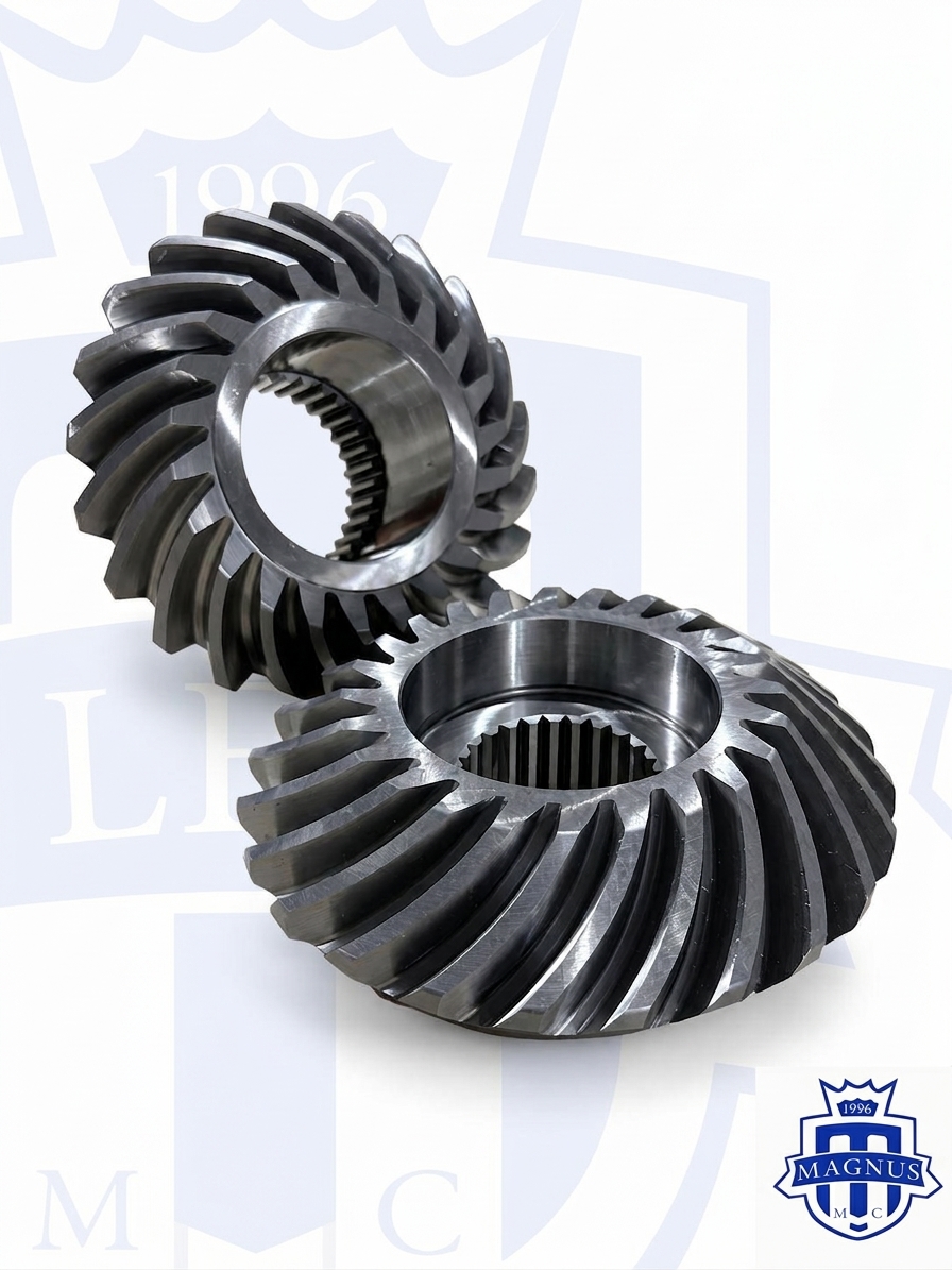 Magnus DSM Evo 1-3 Forged Transfer Case Output Shaft with (replaceable) Spiral Bevel Gears - Image 4