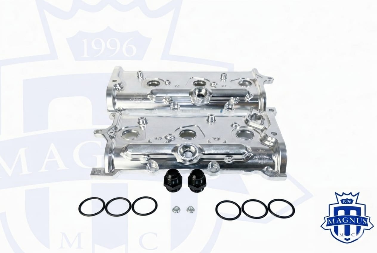 Magnus GTR Billet Valve Cover with -12 Breather Ports for GTR VR38 R35
