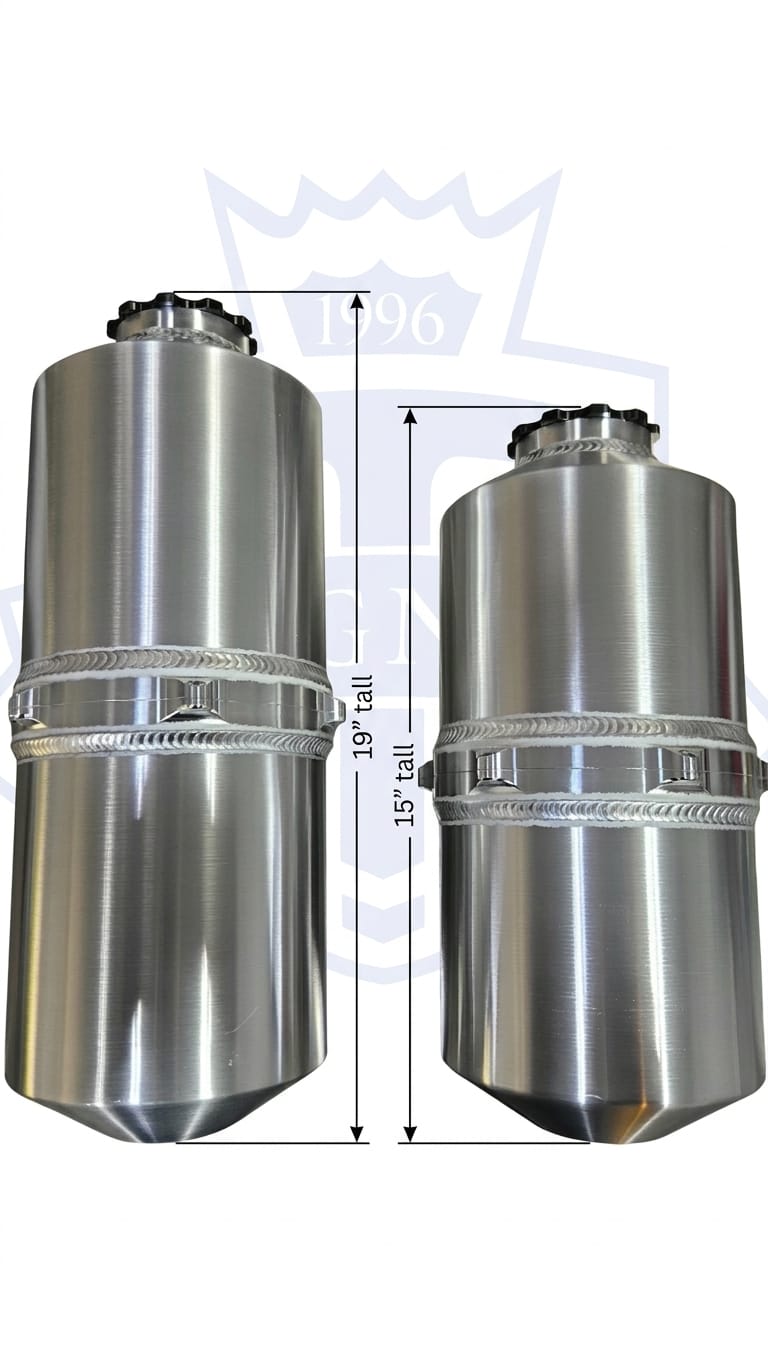 Magnus Dry Sump Tank 7″ diameter 11 Liter / 3 Gallon capacity - Image 2